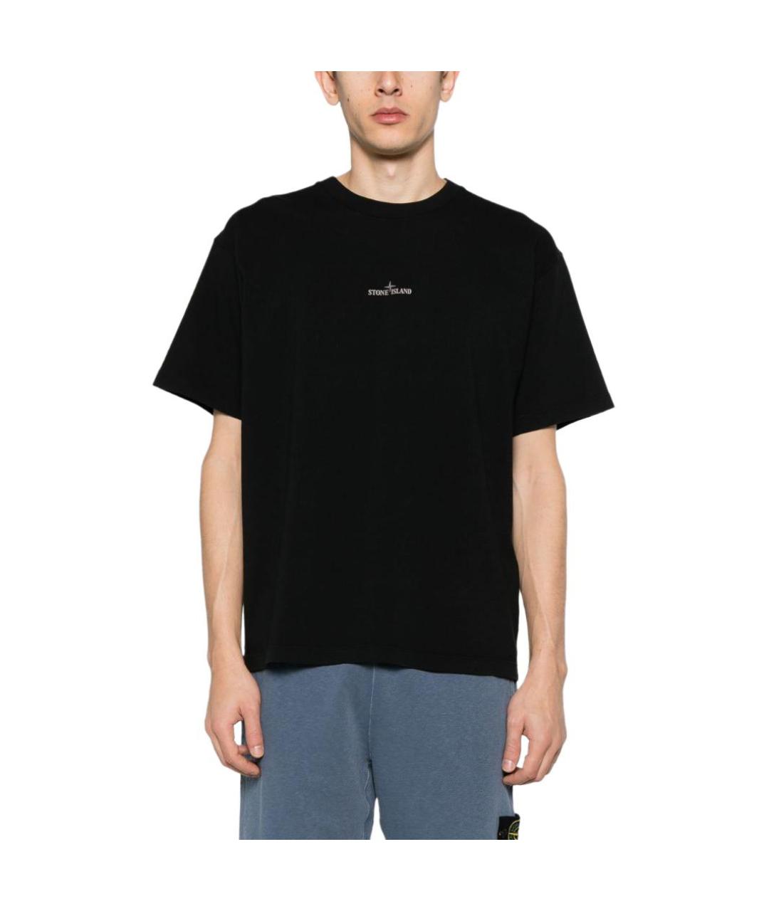 STONE ISLAND Черная футболка, фото 5