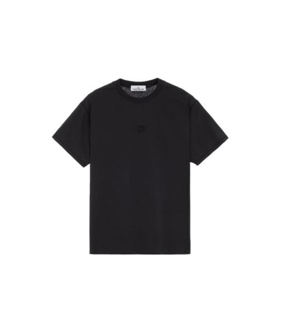 STONE ISLAND Черная хлопковая футболка, фото 1