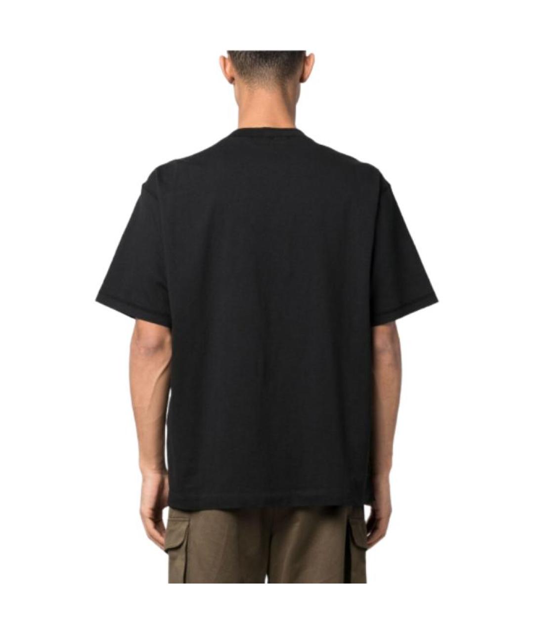 STONE ISLAND Черная хлопковая футболка, фото 4