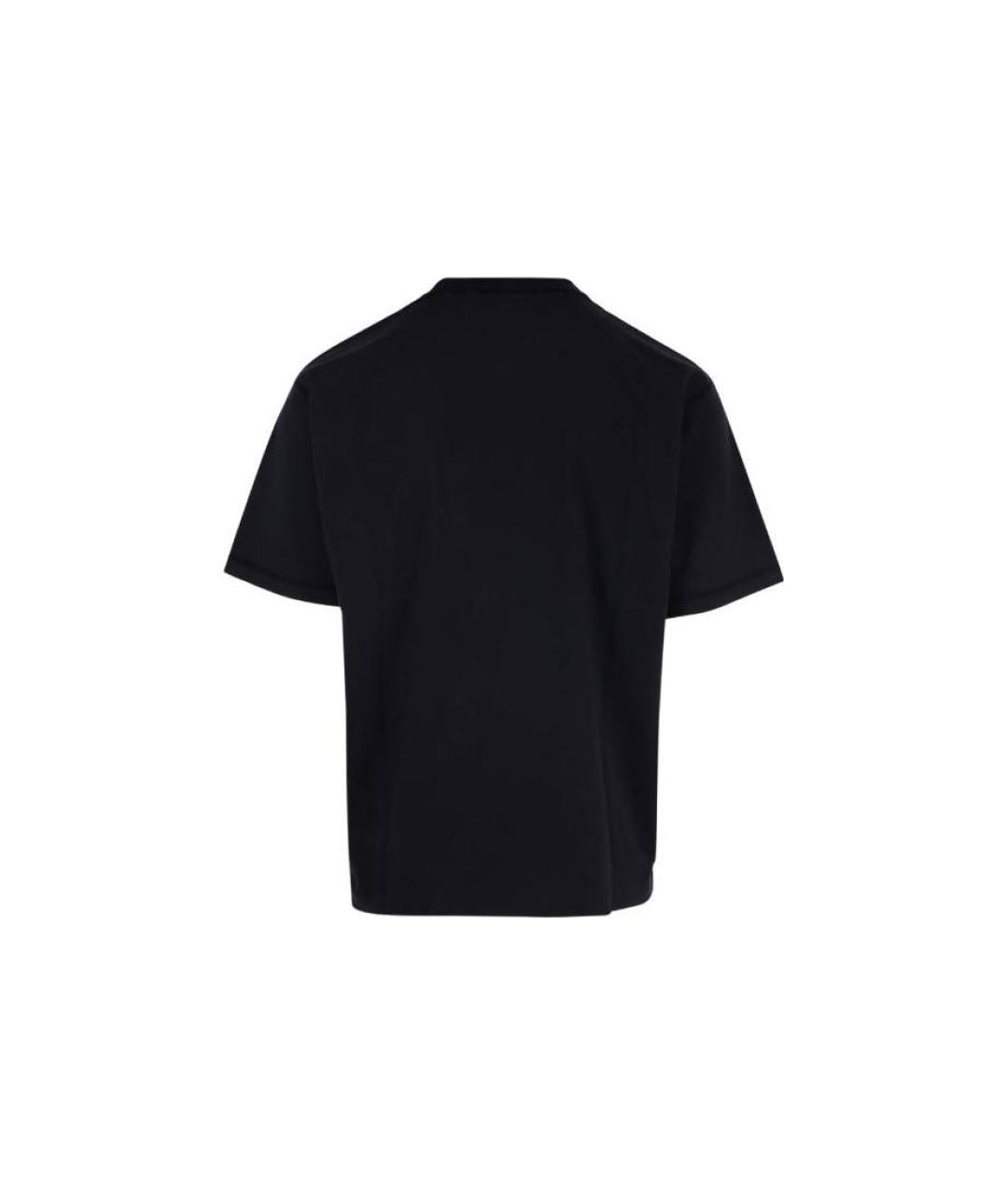 STONE ISLAND Черная хлопковая футболка, фото 2