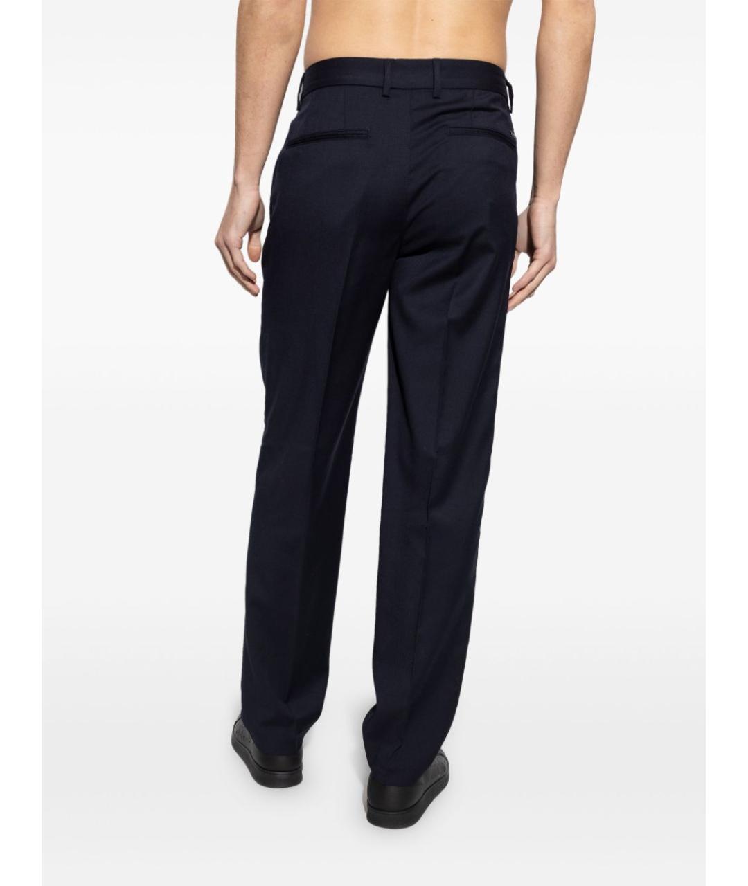 EMPORIO ARMANI Синие шерстяные повседневные брюки, фото 5