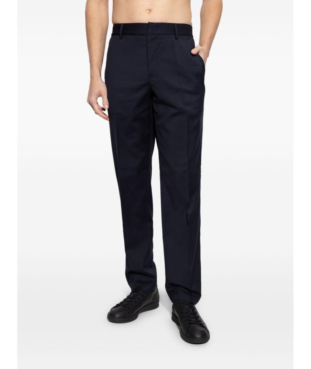 EMPORIO ARMANI Синие шерстяные повседневные брюки, фото 3