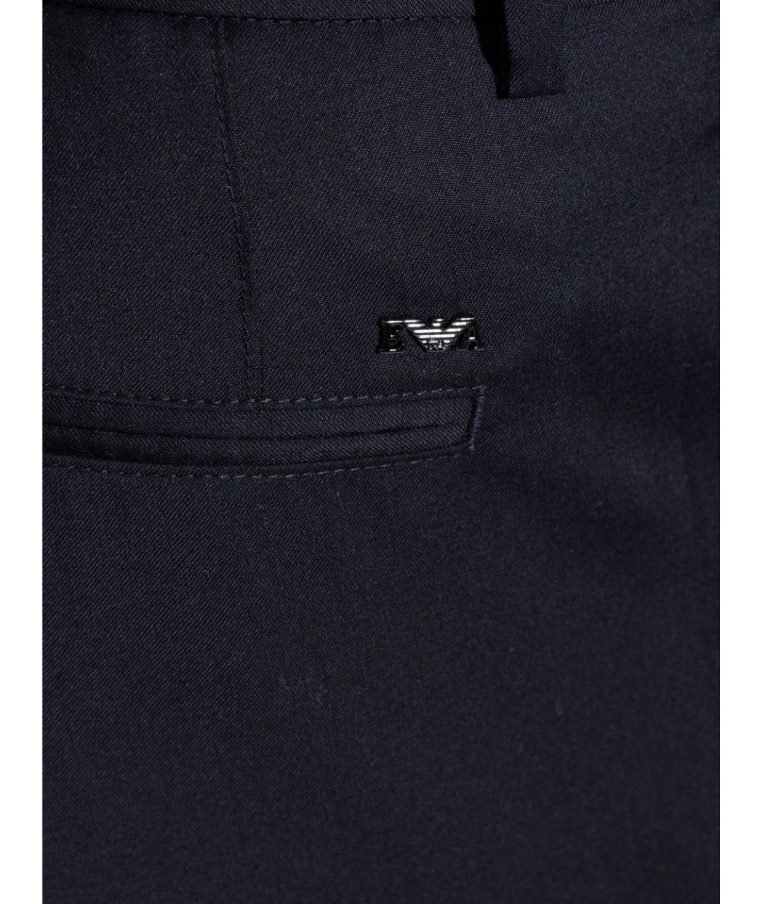EMPORIO ARMANI Синие шерстяные повседневные брюки, фото 2