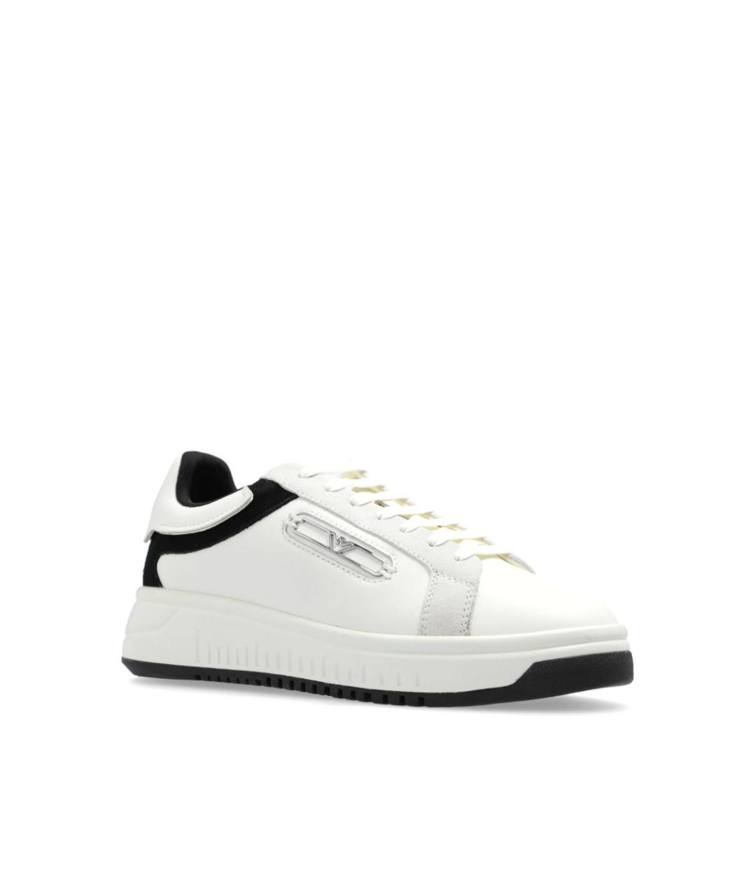 EMPORIO ARMANI Белые кожаные кеды, фото 3
