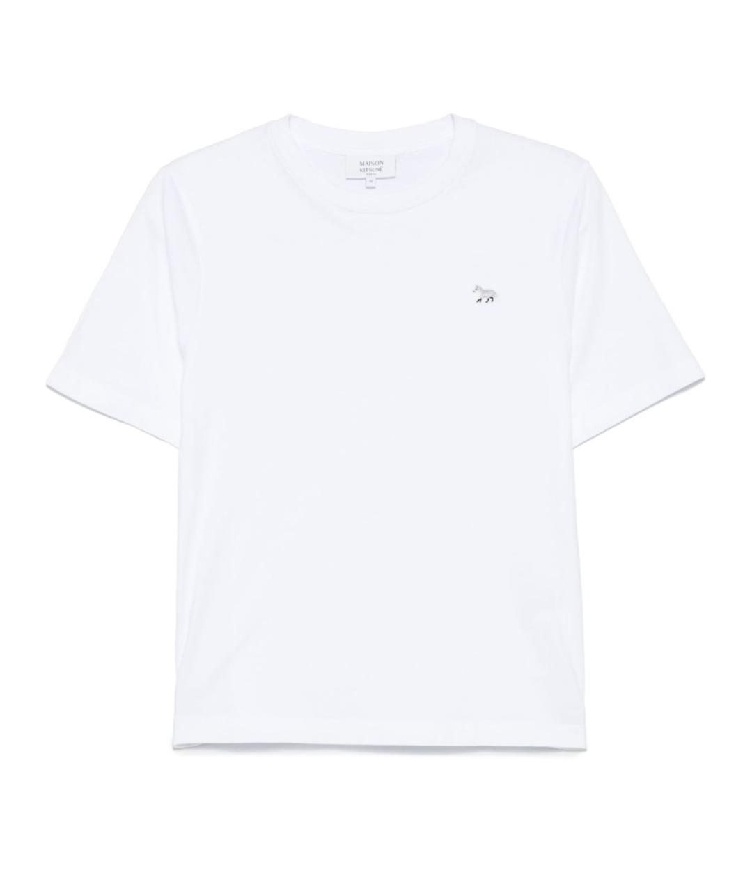 MAISON KITSUNE Белая хлопковая футболка, фото 1