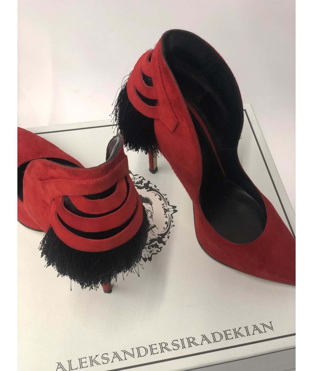 ALEKSANDER SIRADEKIAN Красные замшевые туфли, фото 4