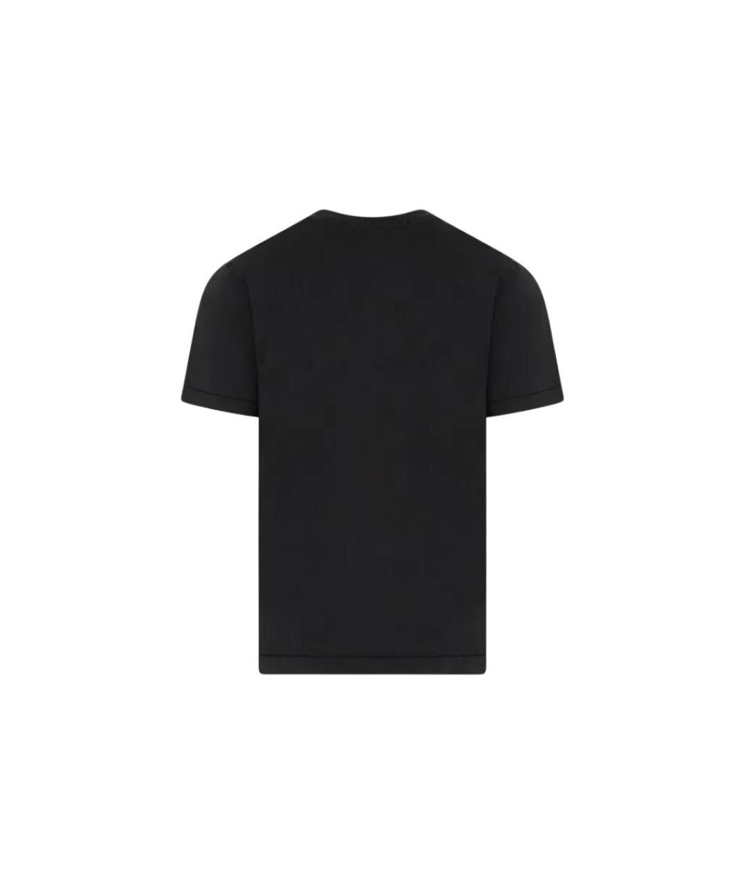 STONE ISLAND Черная хлопковая футболка, фото 2