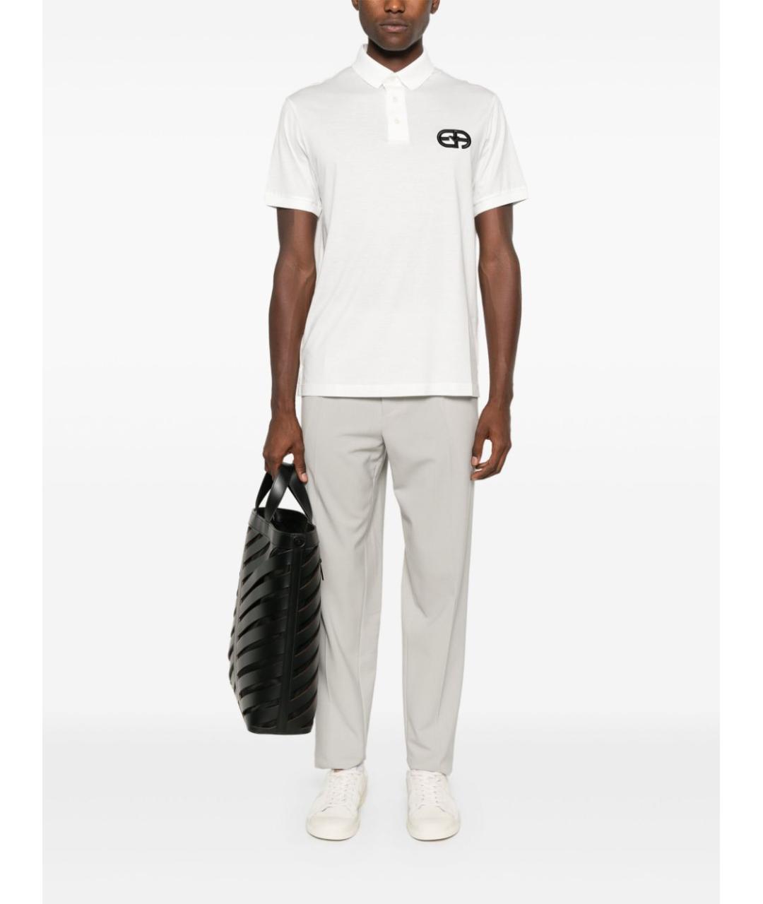 EMPORIO ARMANI Белая хлопковая футболка, фото 5