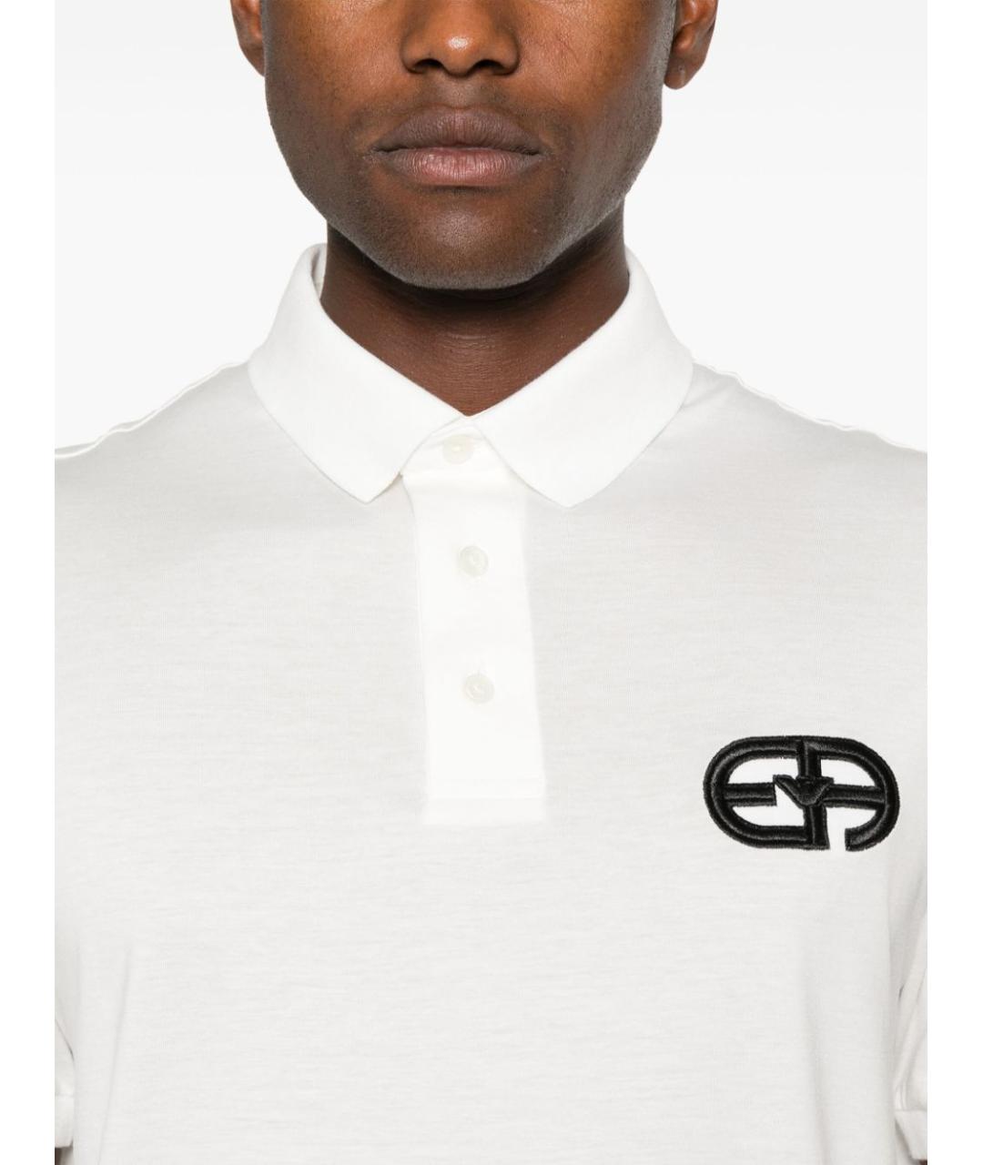 EMPORIO ARMANI Белая хлопковая футболка, фото 4