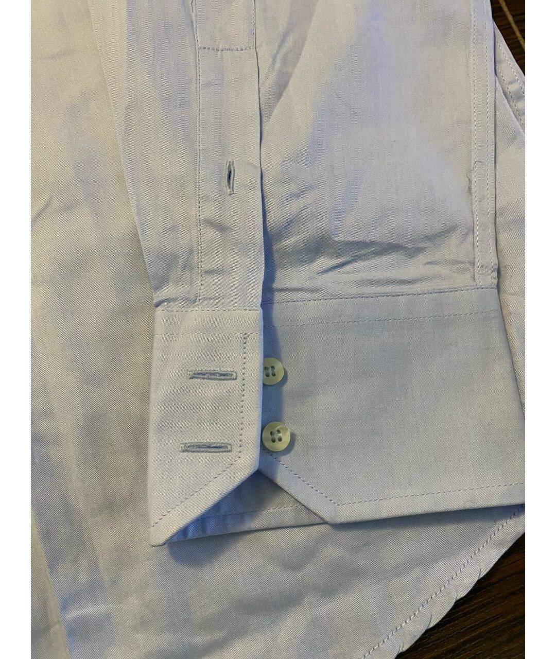 VALENTINO Голубая хлопковая классическая рубашка, фото 3