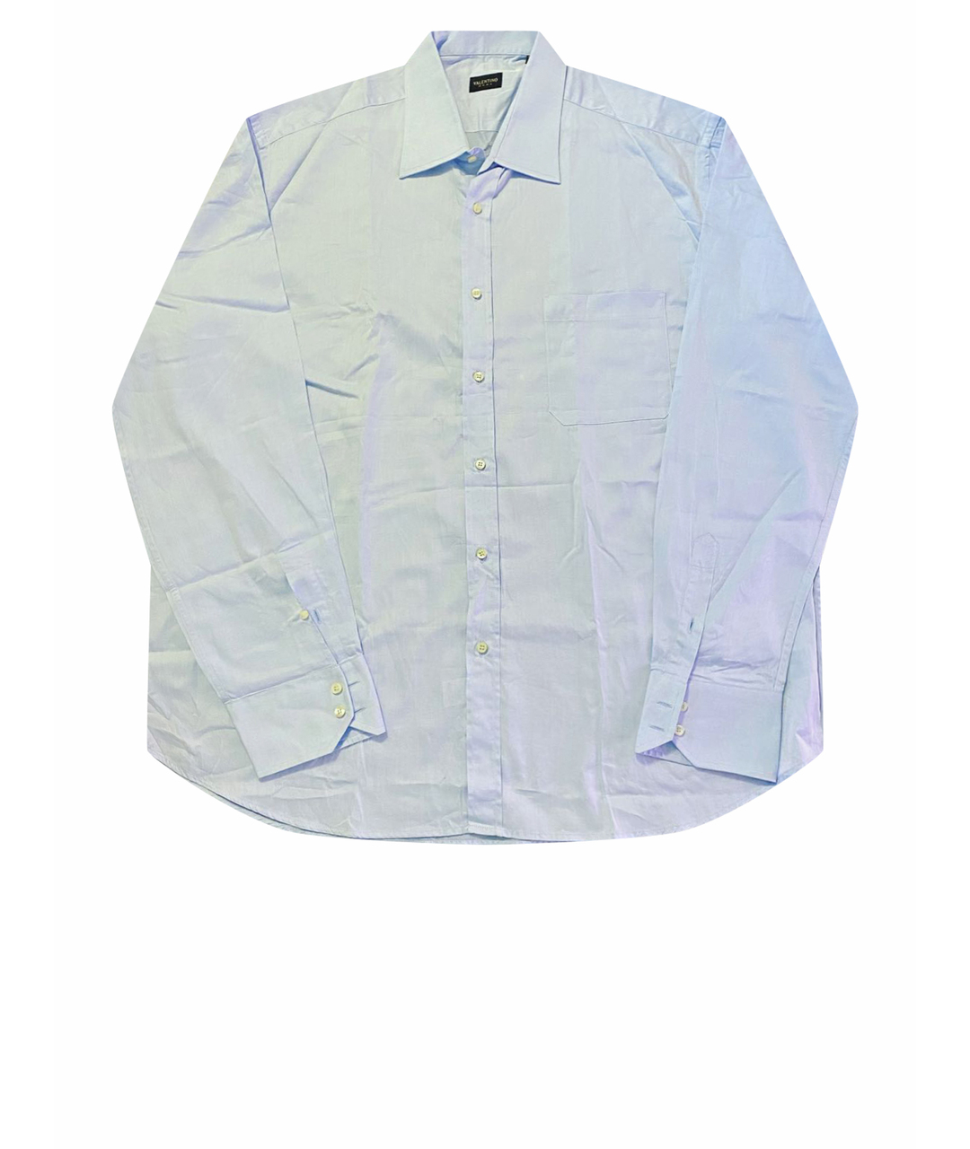 VALENTINO Голубая хлопковая классическая рубашка, фото 1