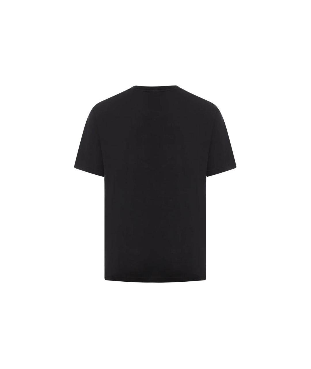STONE ISLAND Черная хлопковая футболка, фото 2