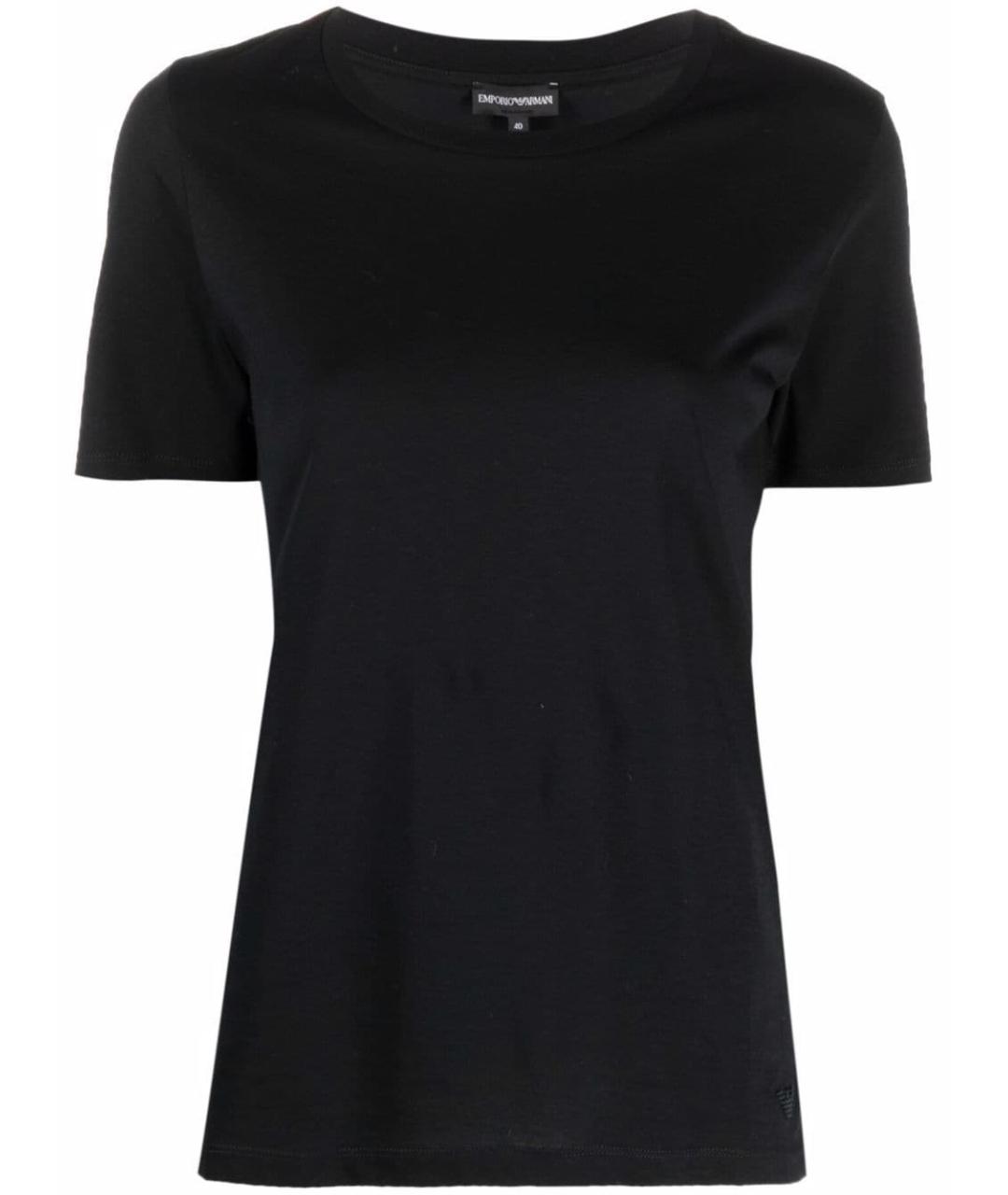 EMPORIO ARMANI Черная хлопковая футболка, фото 1