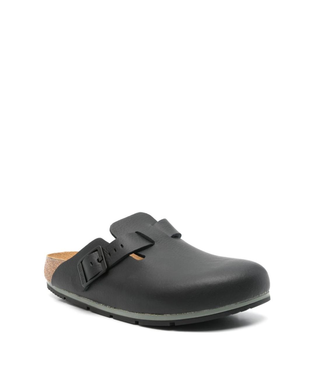 BIRKENSTOCK Черные кожаные сабо, фото 2