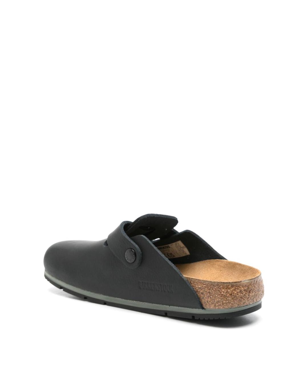 BIRKENSTOCK Черные кожаные сабо, фото 3