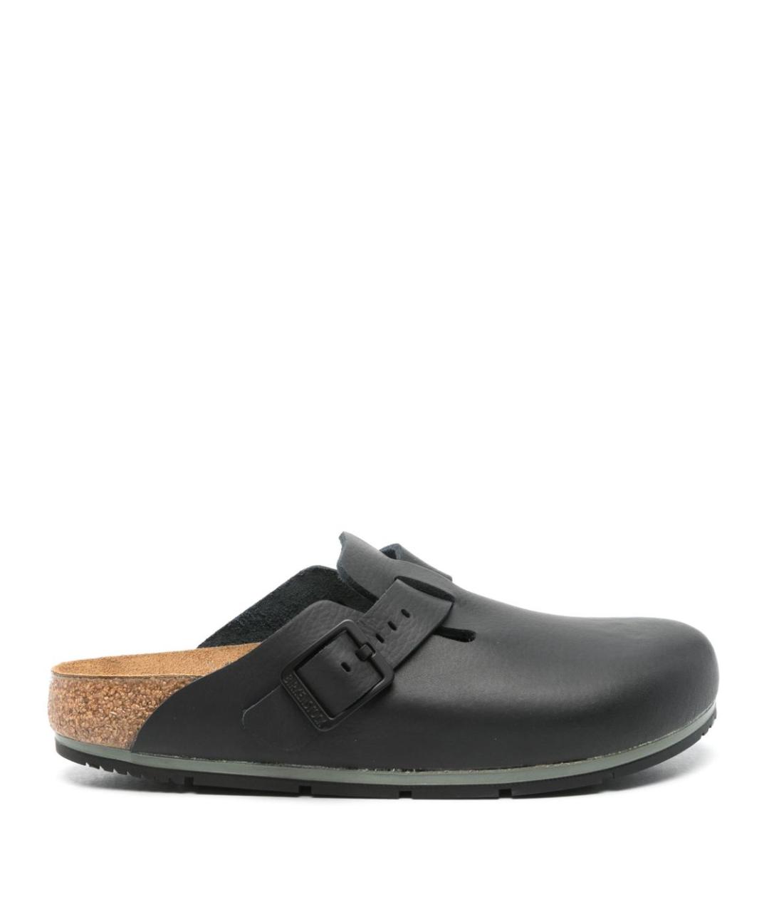 BIRKENSTOCK Черные кожаные сабо, фото 1
