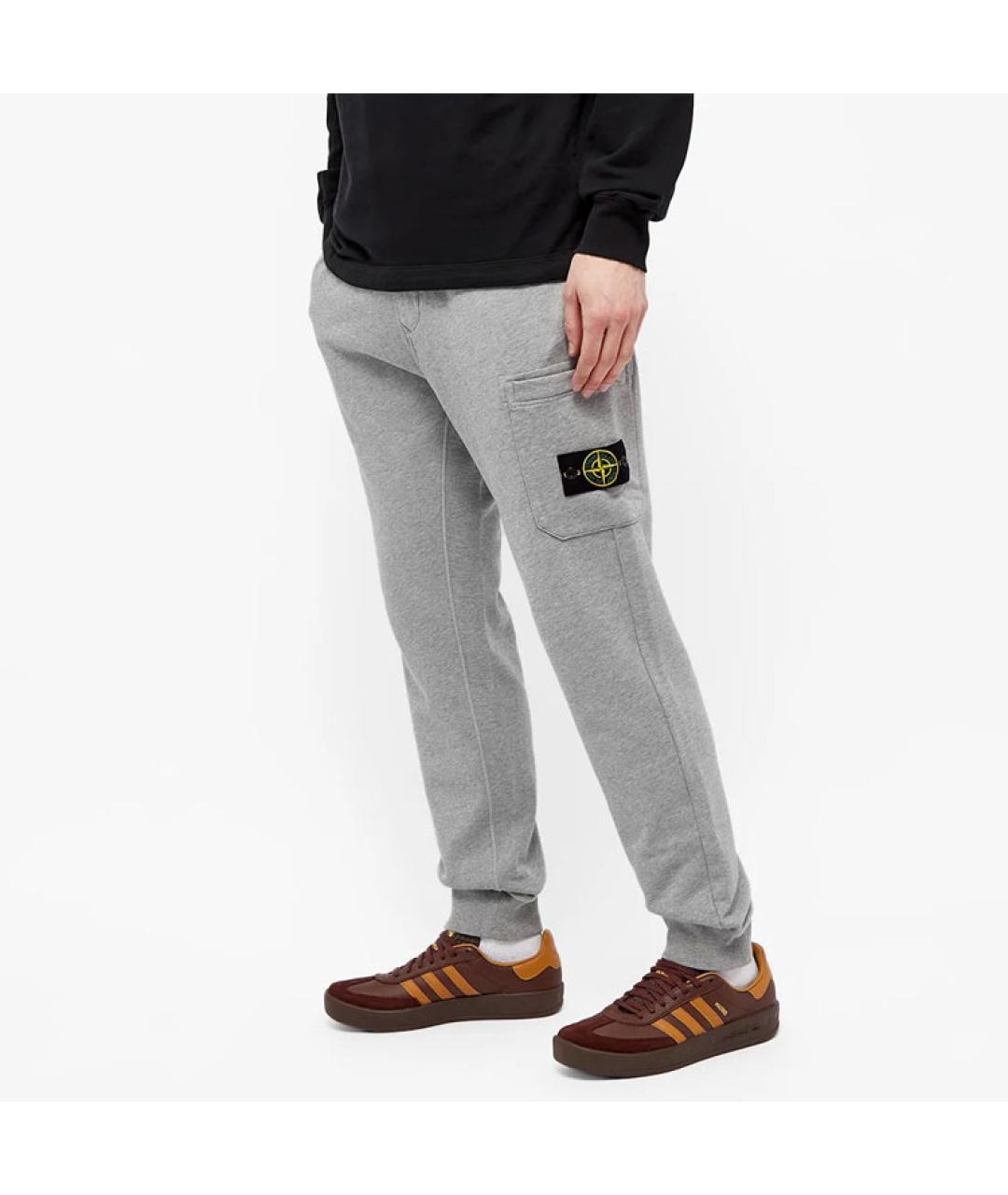 STONE ISLAND Серые повседневные брюки, фото 3