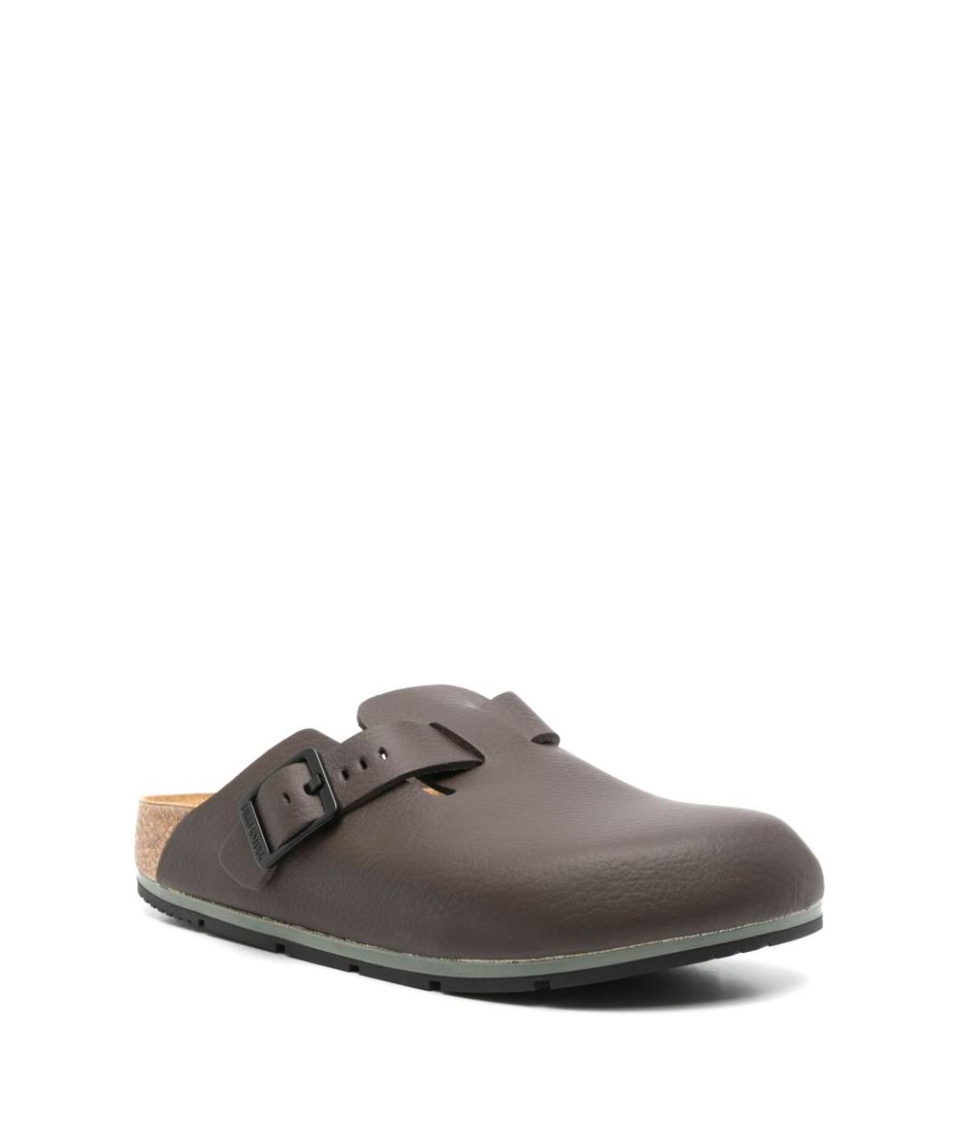 BIRKENSTOCK Коричневые кожаные сабо, фото 3