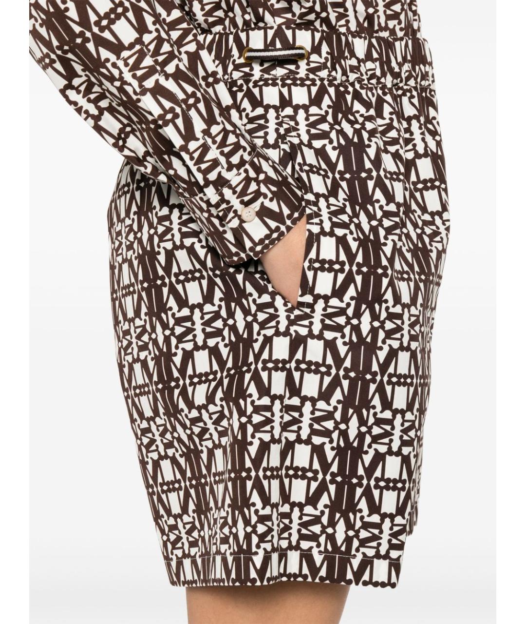 MAX MARA Коричневые хлопковые шорты, фото 4
