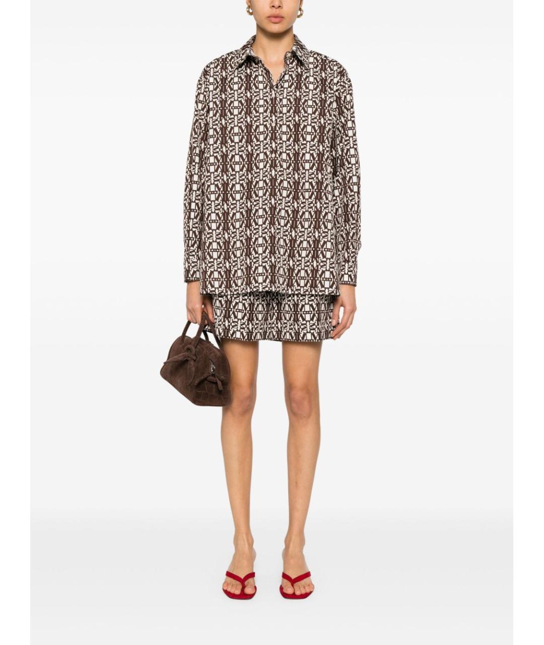 MAX MARA Коричневые хлопковые шорты, фото 3