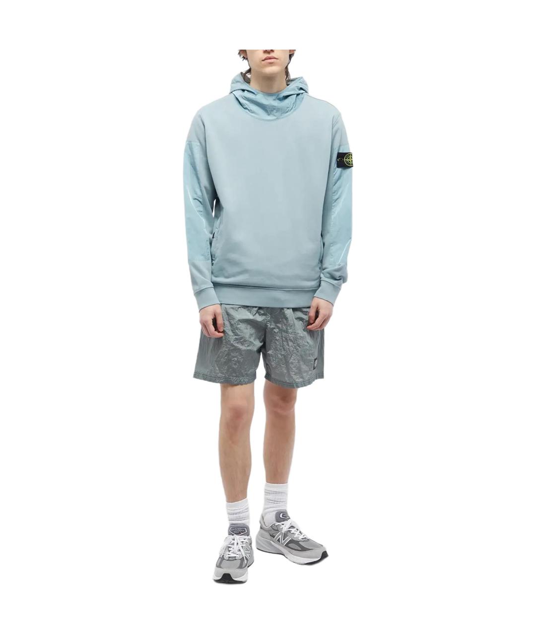 STONE ISLAND Серебряные шорты, фото 3