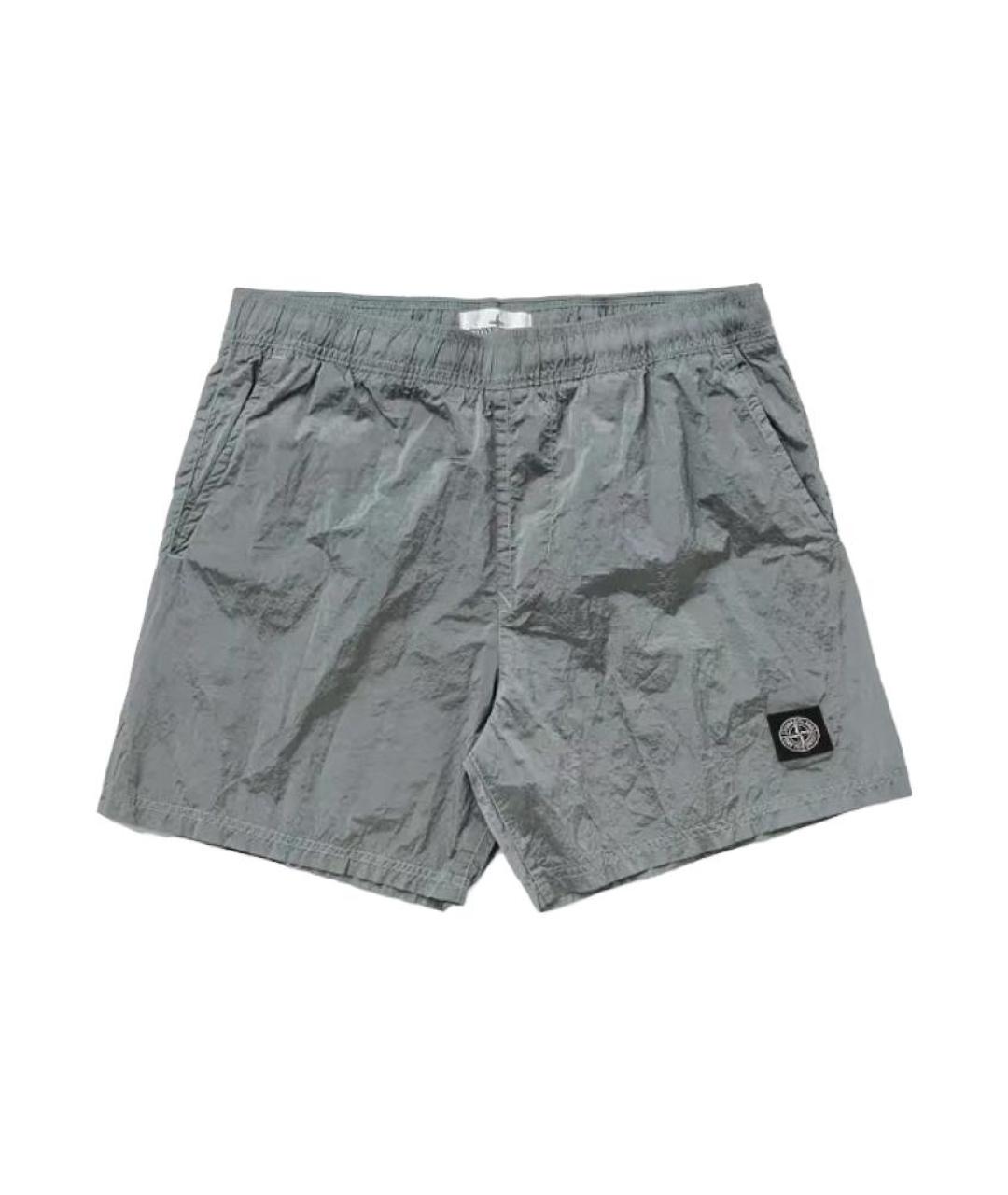STONE ISLAND Серебряные шорты, фото 1