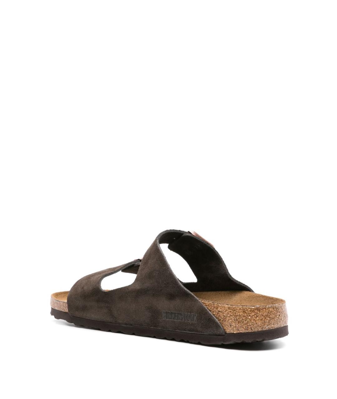 BIRKENSTOCK Коричневые замшевые шлепанцы, фото 4