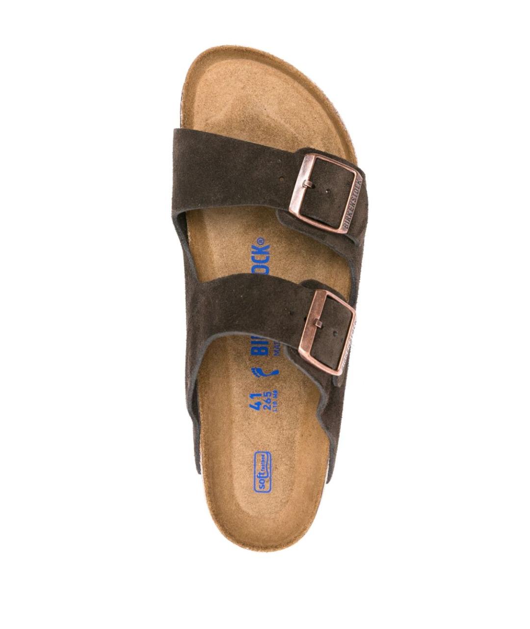 BIRKENSTOCK Коричневые замшевые шлепанцы, фото 2