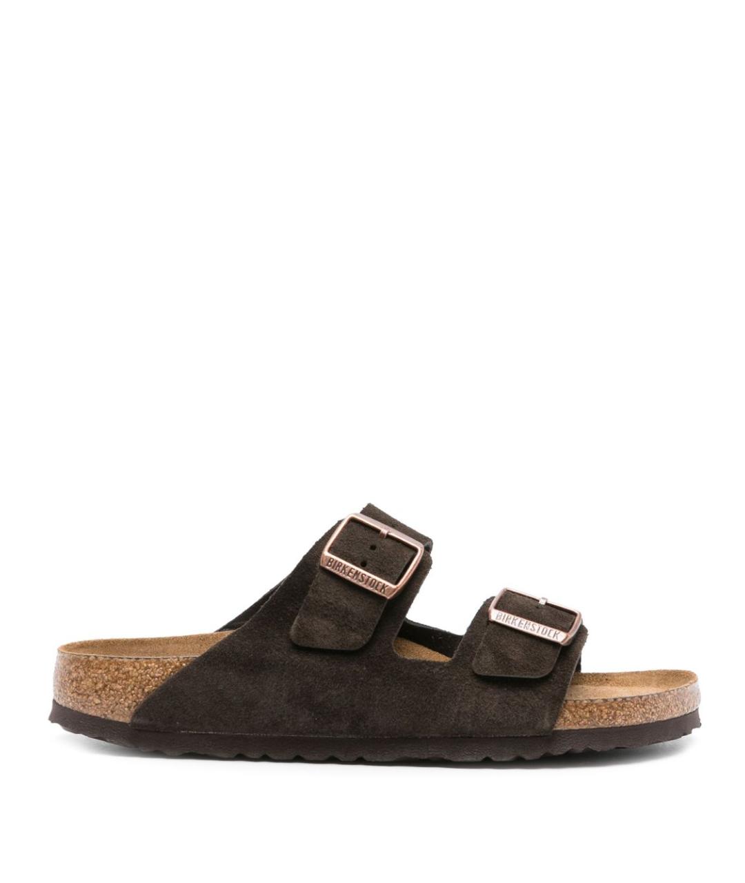 BIRKENSTOCK Коричневые замшевые шлепанцы, фото 1