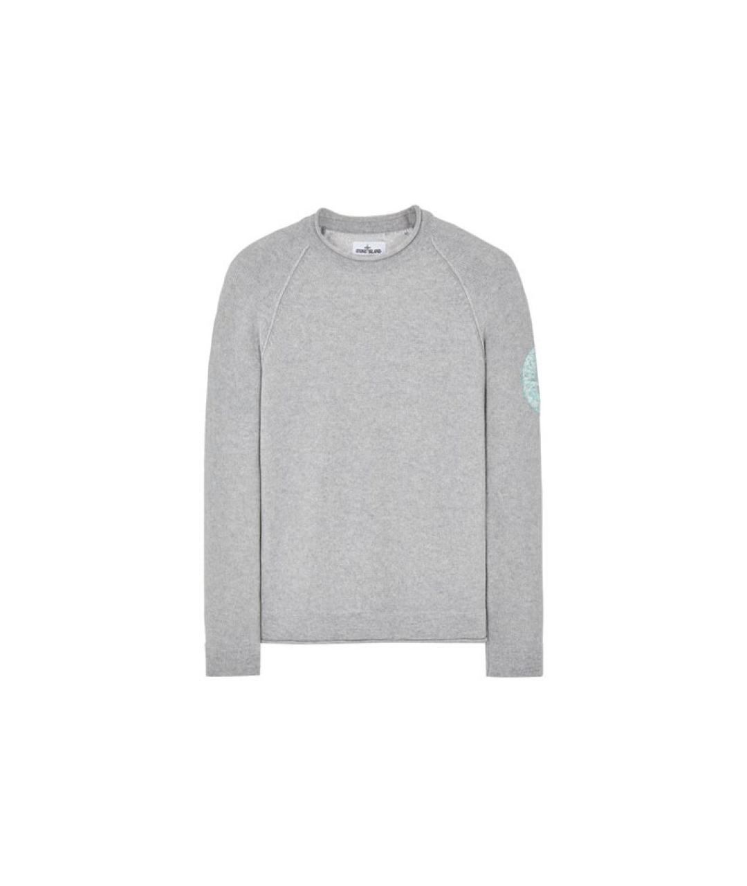 STONE ISLAND Серый хлопковый джемпер / свитер, фото 1