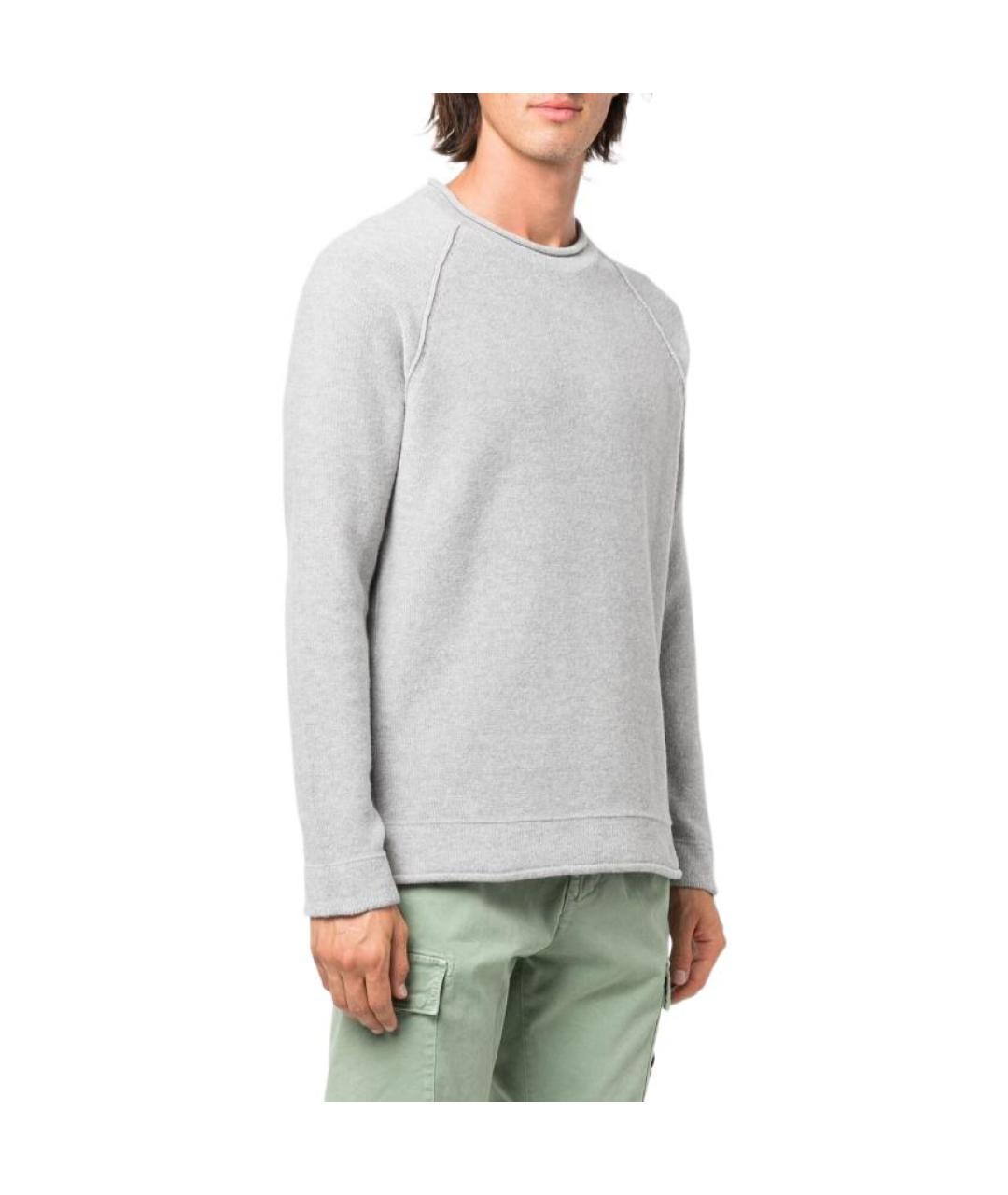 STONE ISLAND Серый хлопковый джемпер / свитер, фото 5