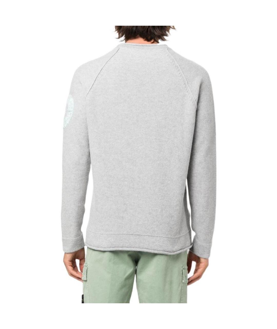 STONE ISLAND Серый хлопковый джемпер / свитер, фото 4