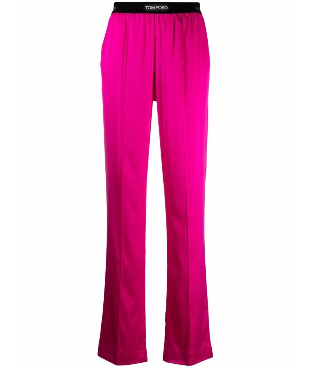 TOM FORD Фуксия шелковые прямые брюки, фото 1