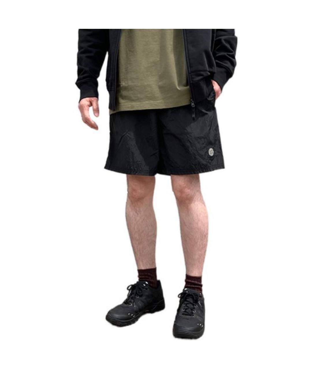 STONE ISLAND Черные шорты, фото 3
