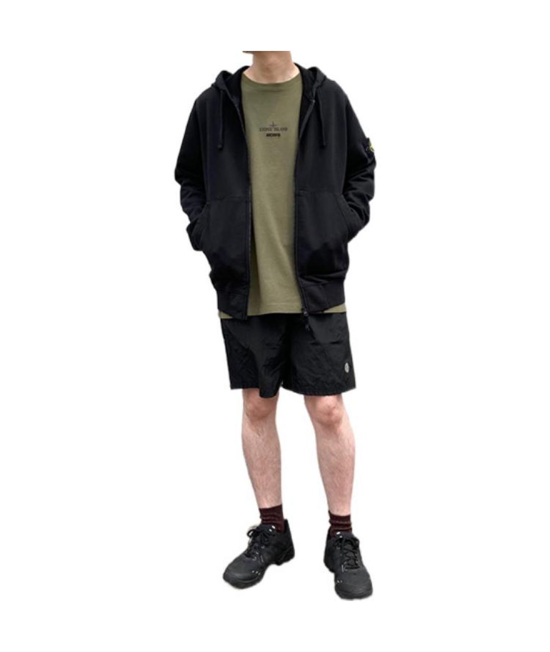 STONE ISLAND Черные шорты, фото 5