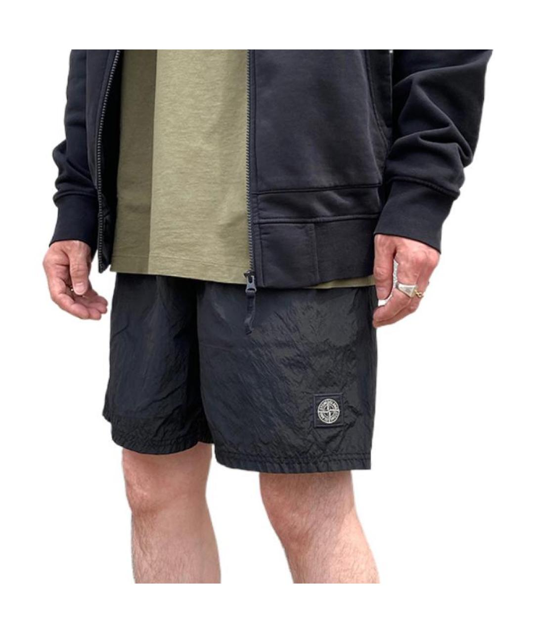 STONE ISLAND Черные шорты, фото 4