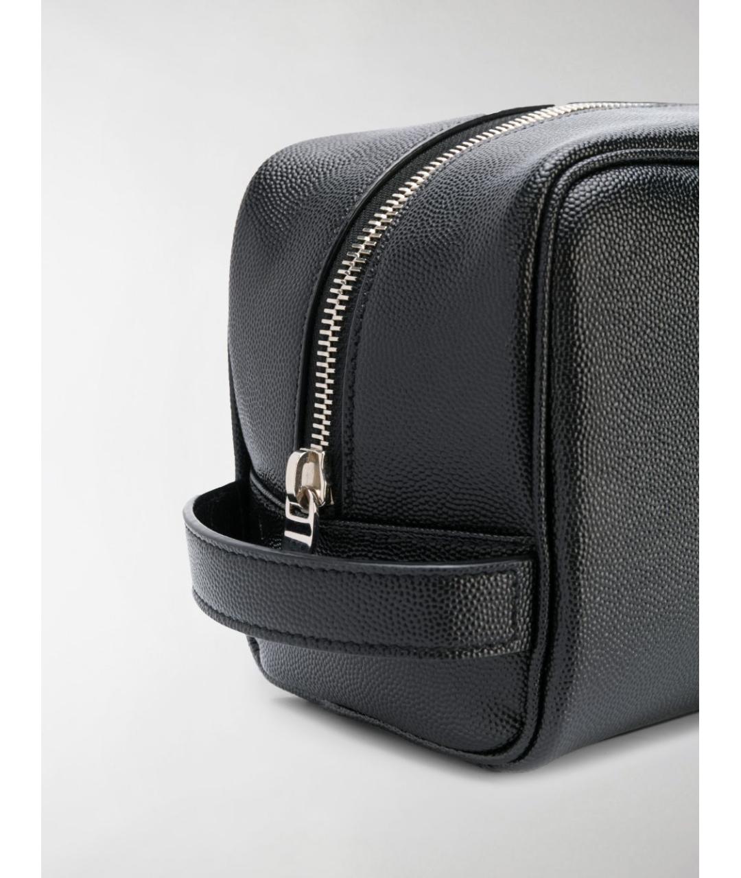 SAINT LAURENT Черная кожаная барсетка, фото 7