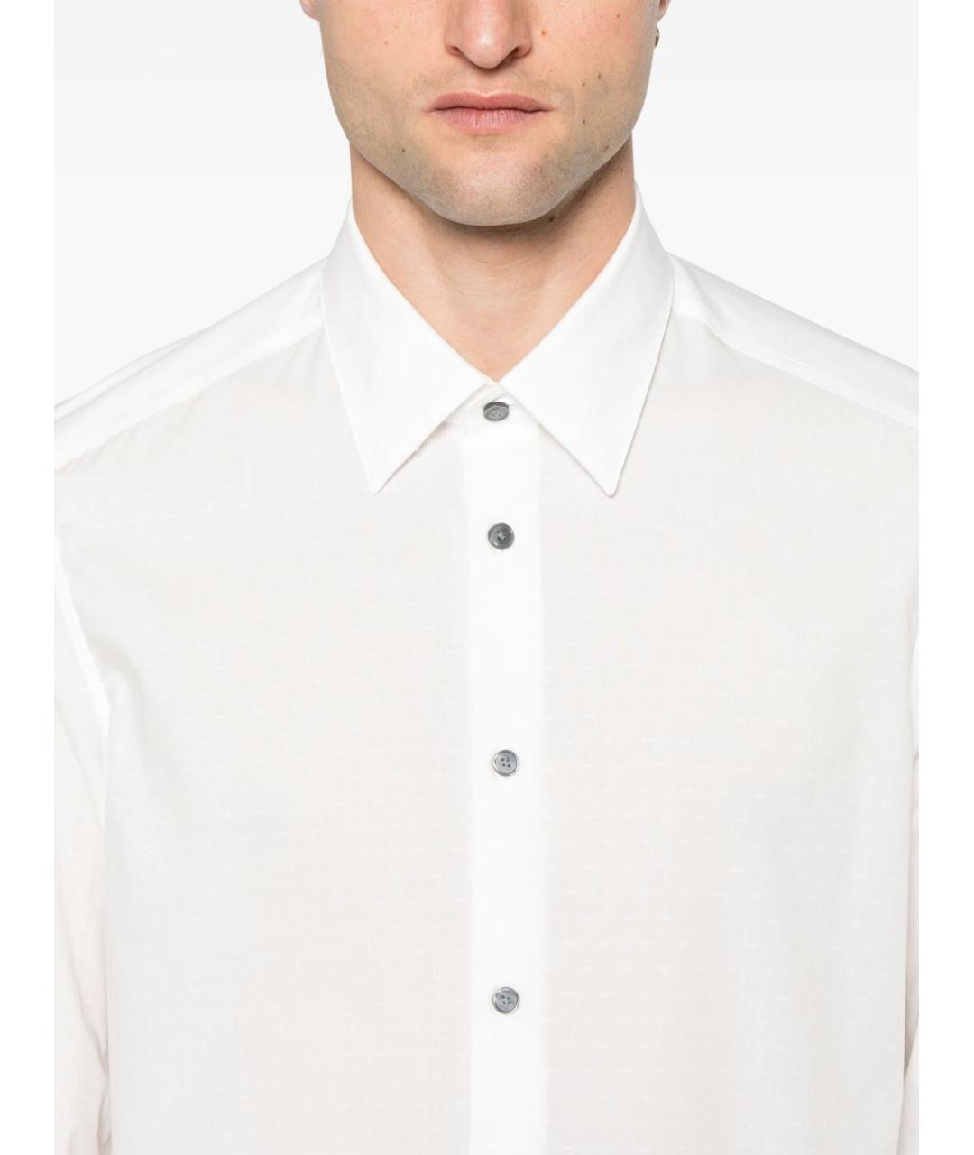 EMPORIO ARMANI Белая хлопковая кэжуал рубашка, фото 2