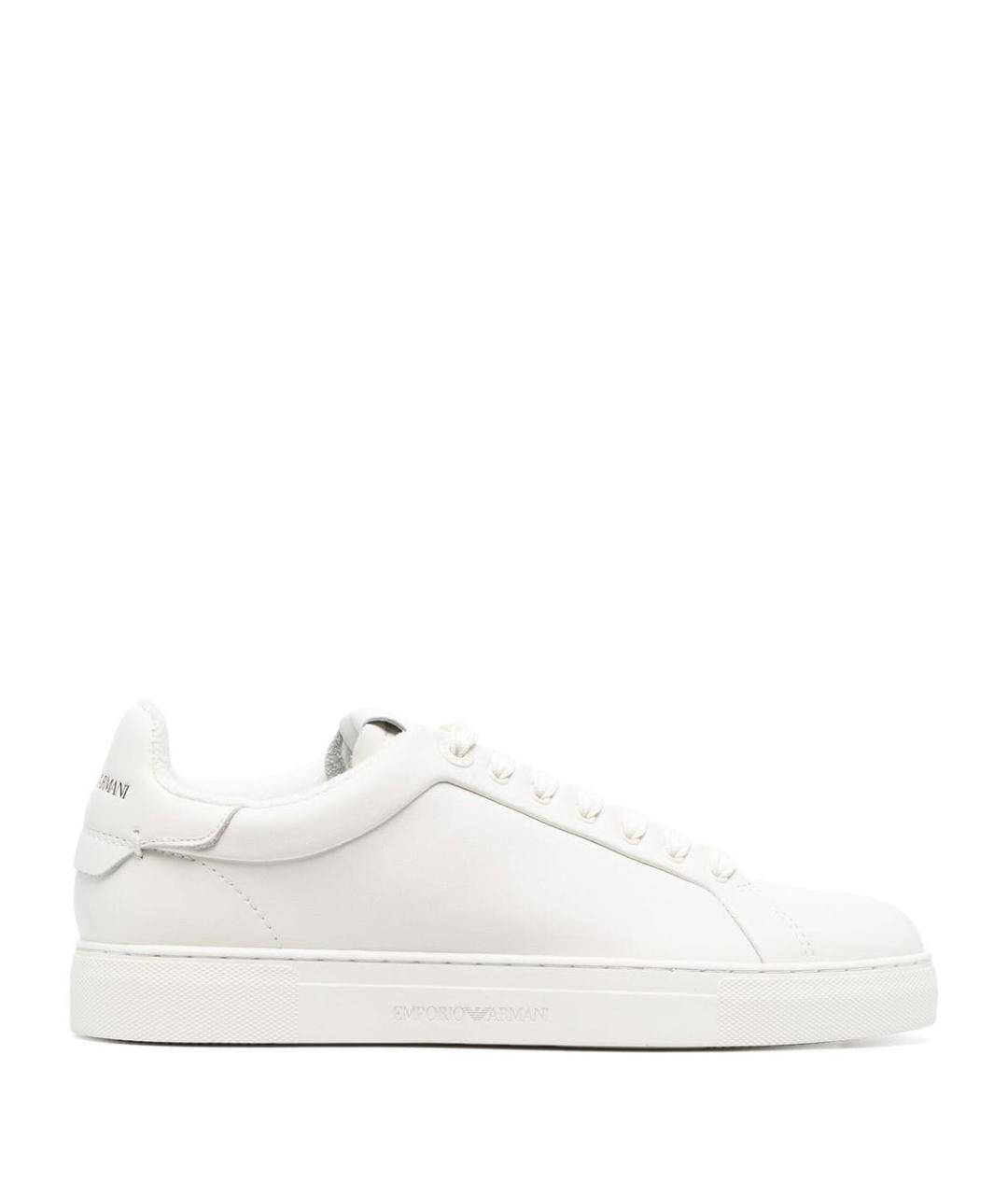 EMPORIO ARMANI Белые кожаные низкие кроссовки / кеды, фото 1