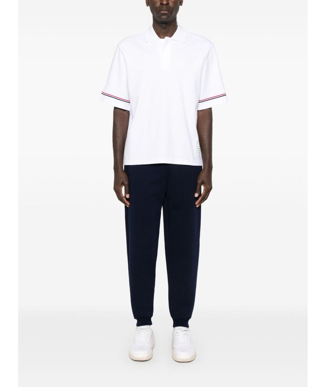 THOM BROWNE Белая хлопковая футболка, фото 4