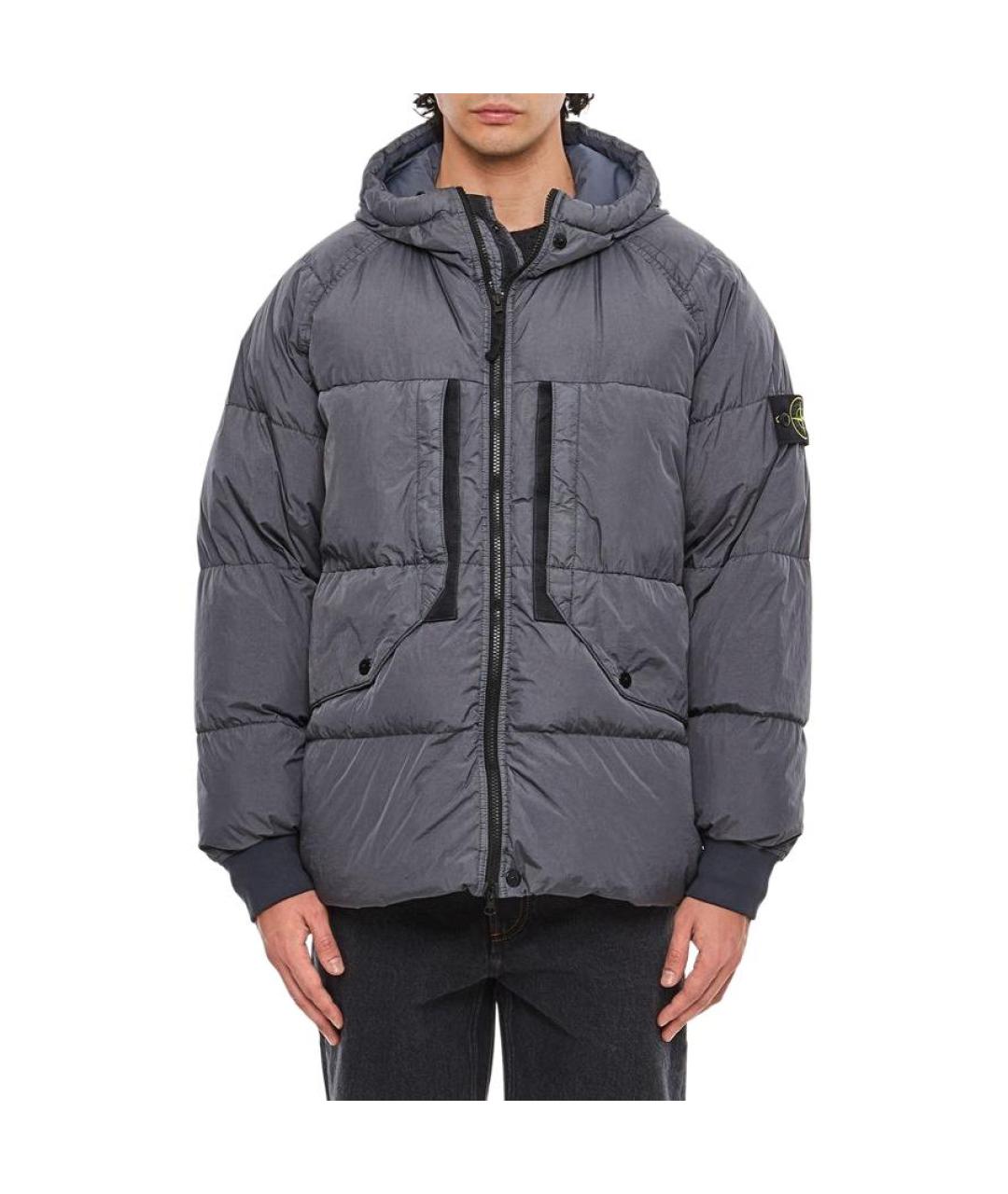 STONE ISLAND Серый пуховик, фото 3