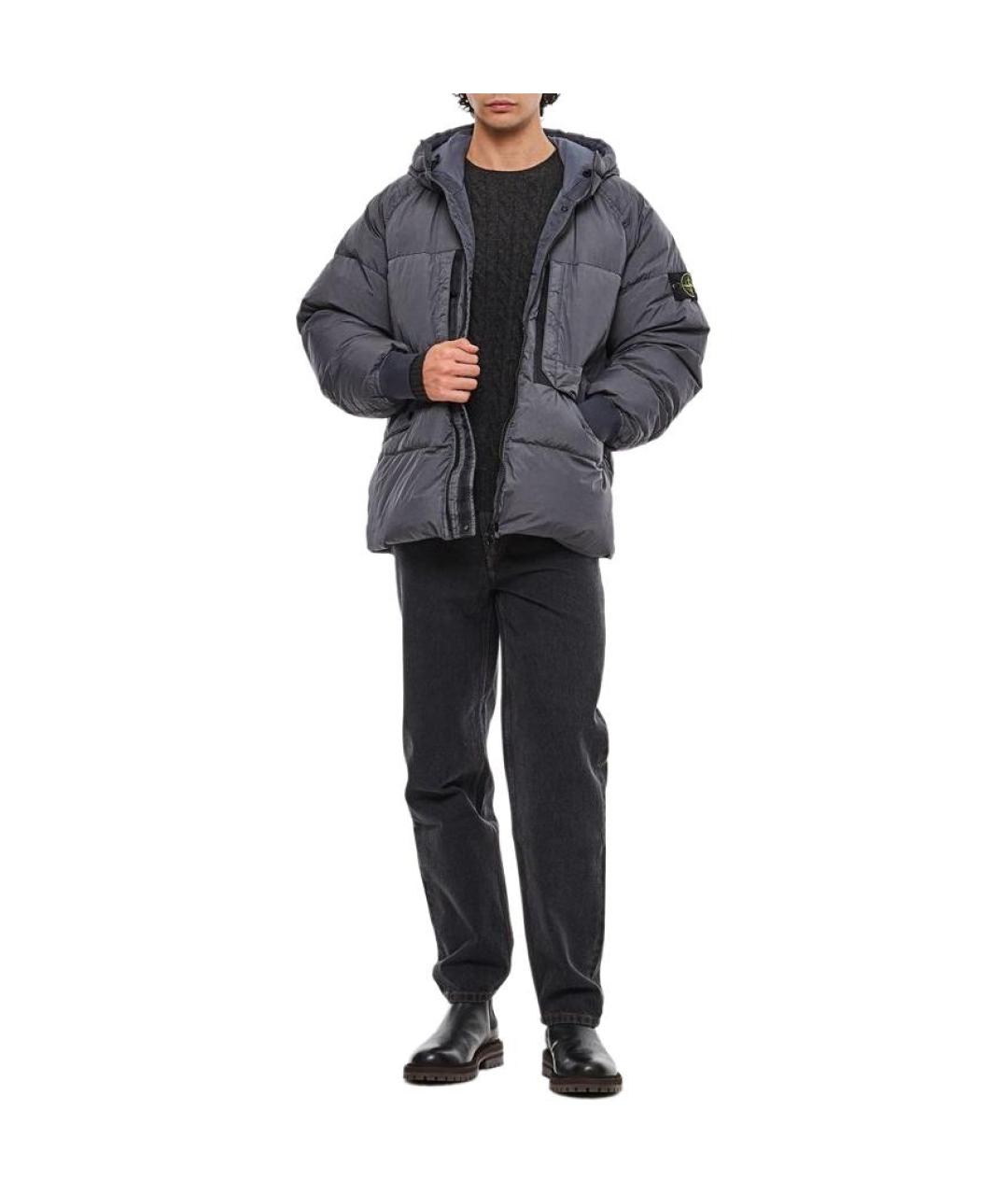 STONE ISLAND Серый пуховик, фото 5