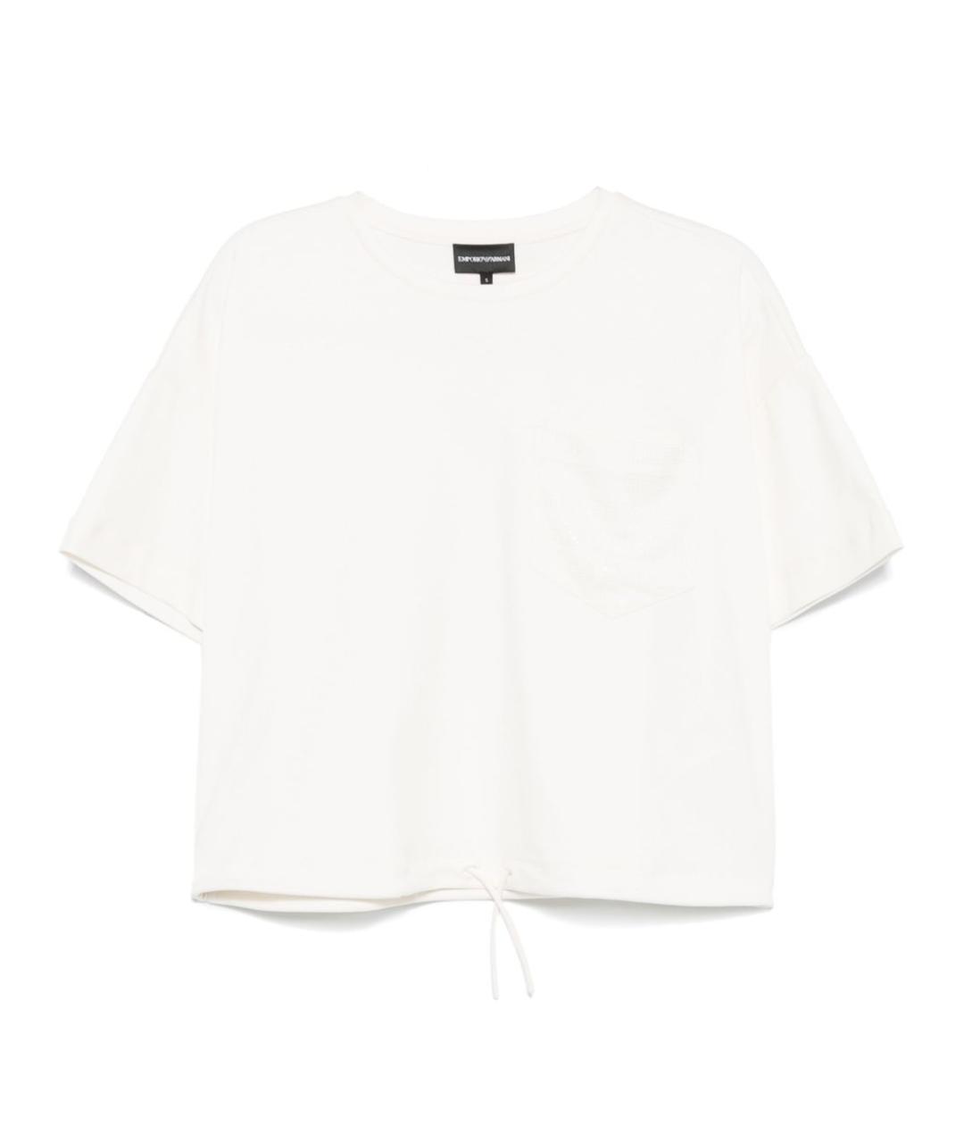 EMPORIO ARMANI Белая хлопковая футболка, фото 1