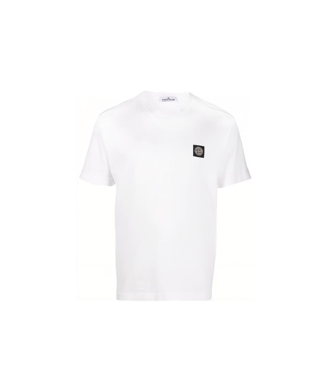 STONE ISLAND Белая хлопковая футболка, фото 1
