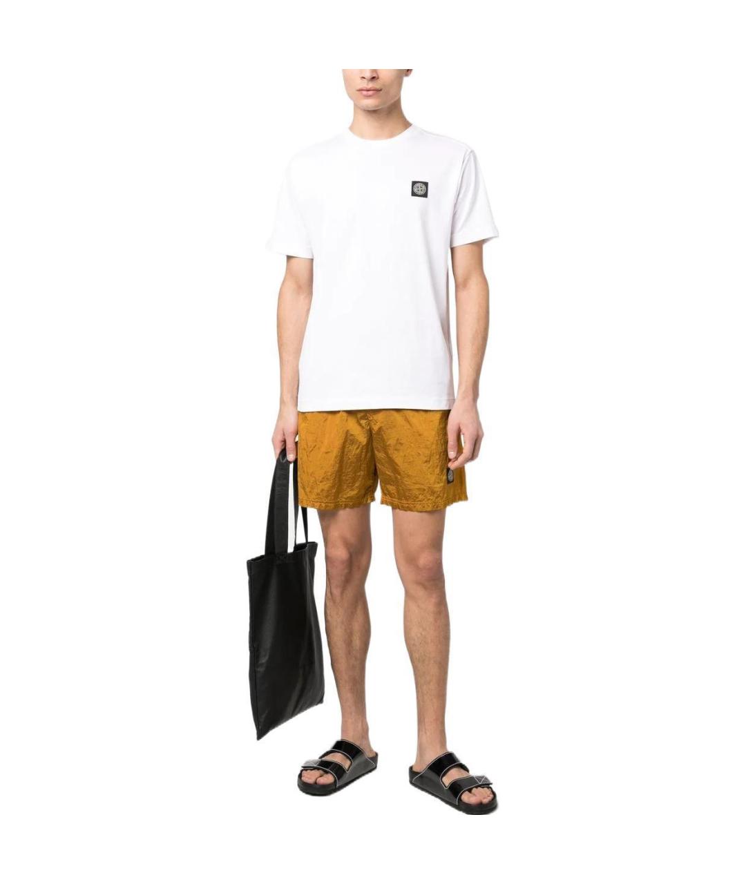 STONE ISLAND Белая хлопковая футболка, фото 2