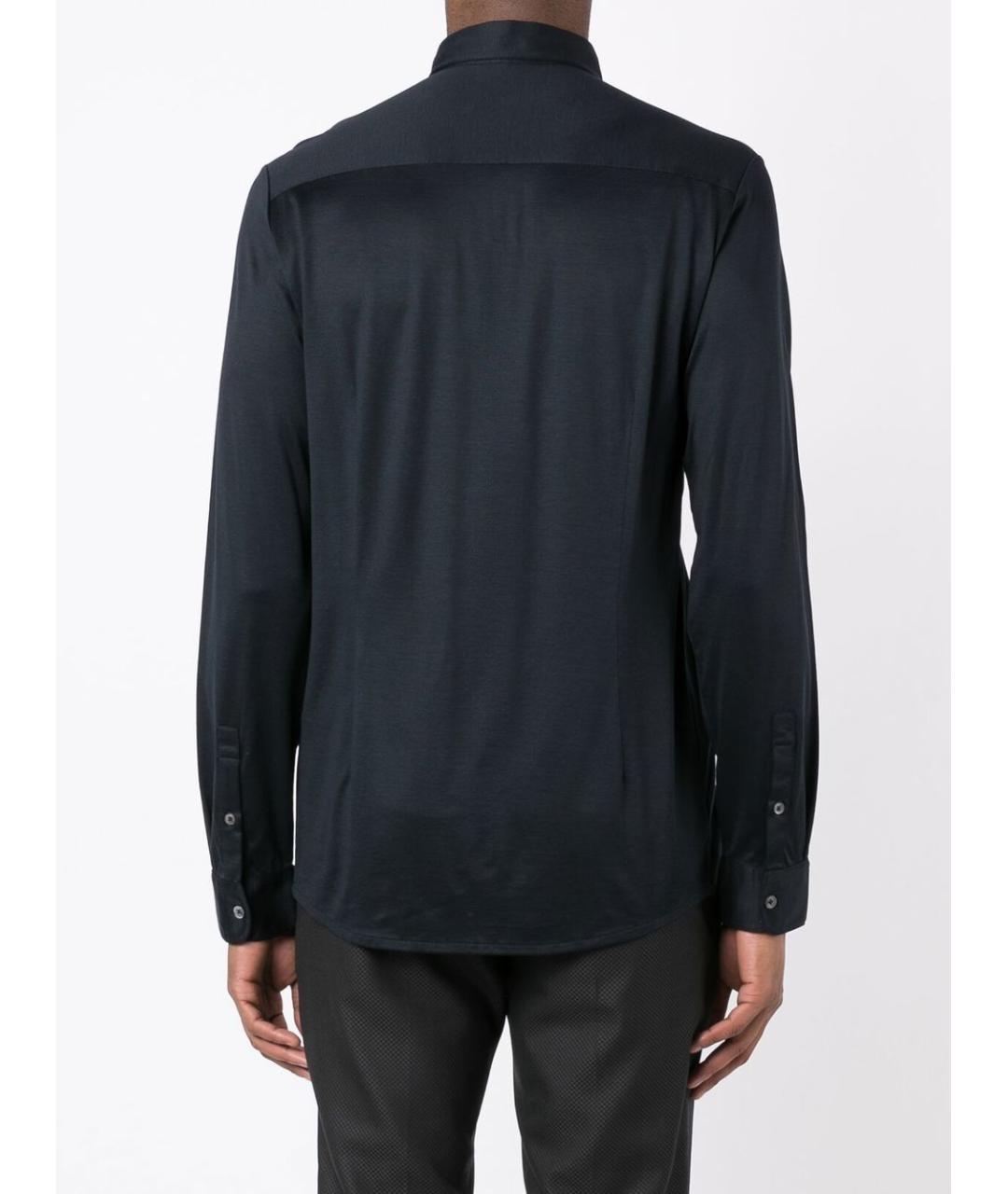 EMPORIO ARMANI Темно-синяя хлопковая кэжуал рубашка, фото 5
