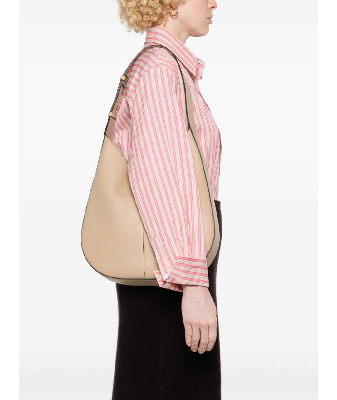 TOD'S Бежевая кожаная сумка тоут, фото 6