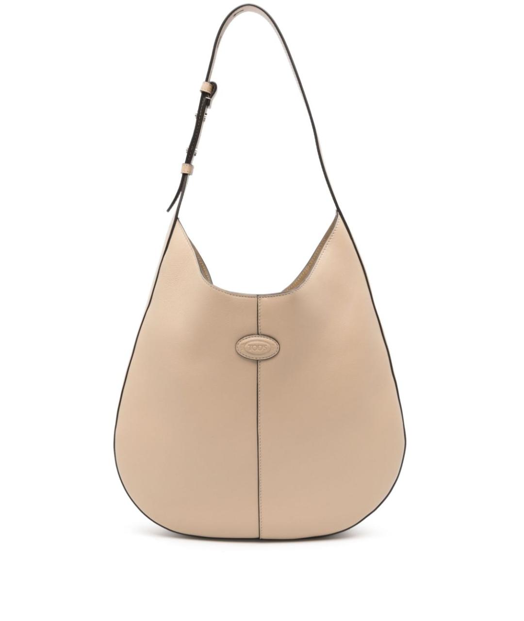 TOD'S Бежевая кожаная сумка тоут, фото 1