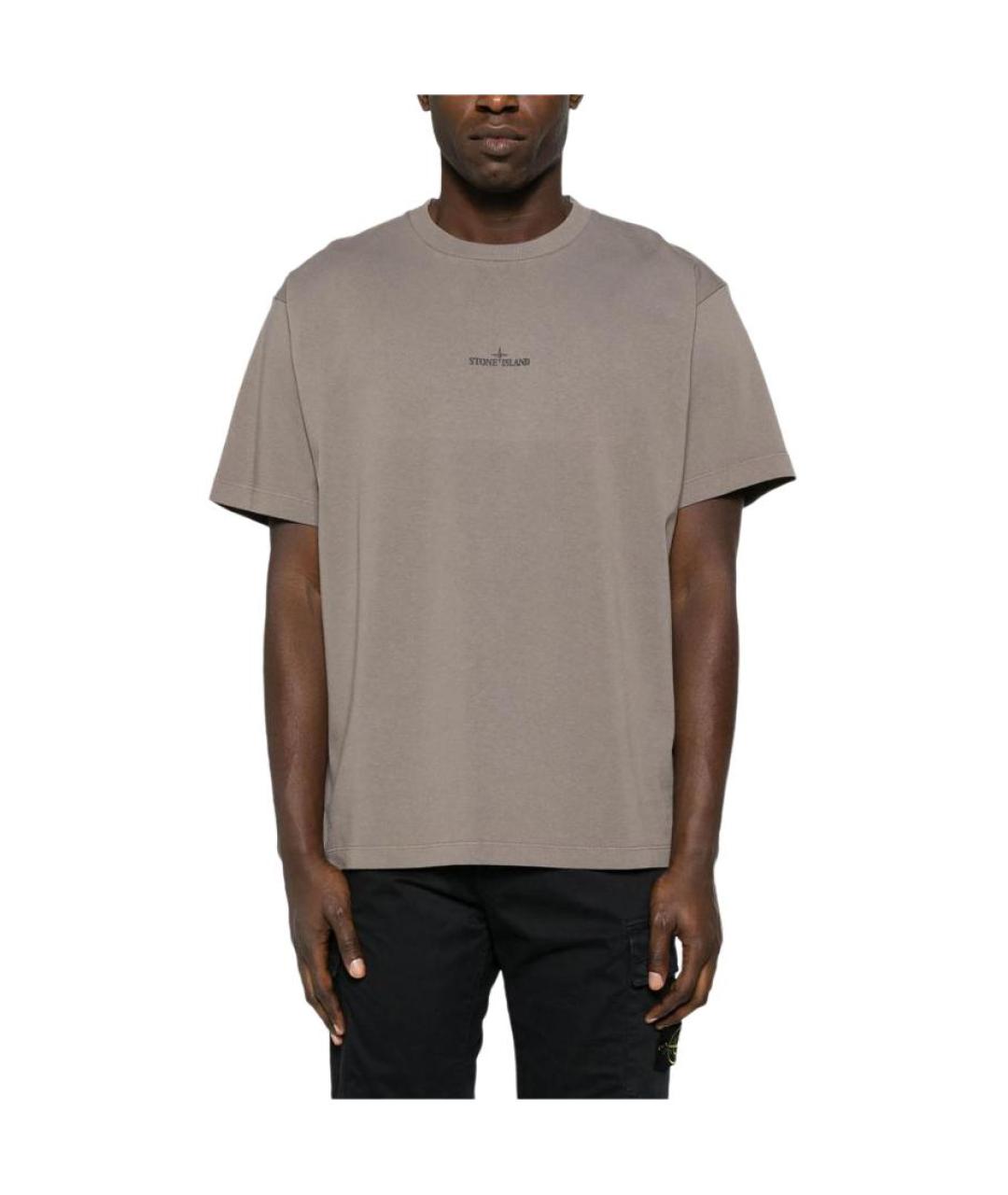 STONE ISLAND Серая футболка, фото 4