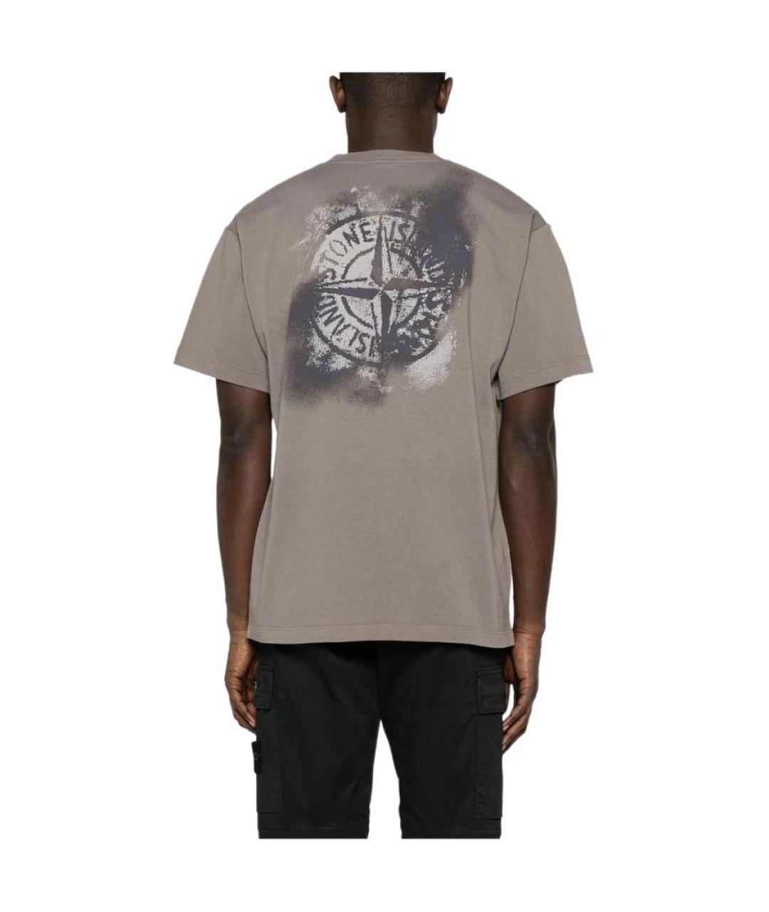 STONE ISLAND Серая футболка, фото 3